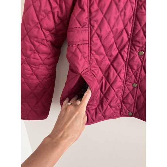 LL Bean Quilted Riding Jacket S Burgundy Preppy fisherman cabincore Chore Coat - Picture 10 of 16